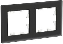 Рамка универсальная Systeme Electric AtlasDesign Nature 2-м. матовое стекло черный картинка